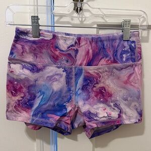 Savage Barbell Pink and Purple Swirl Shorts